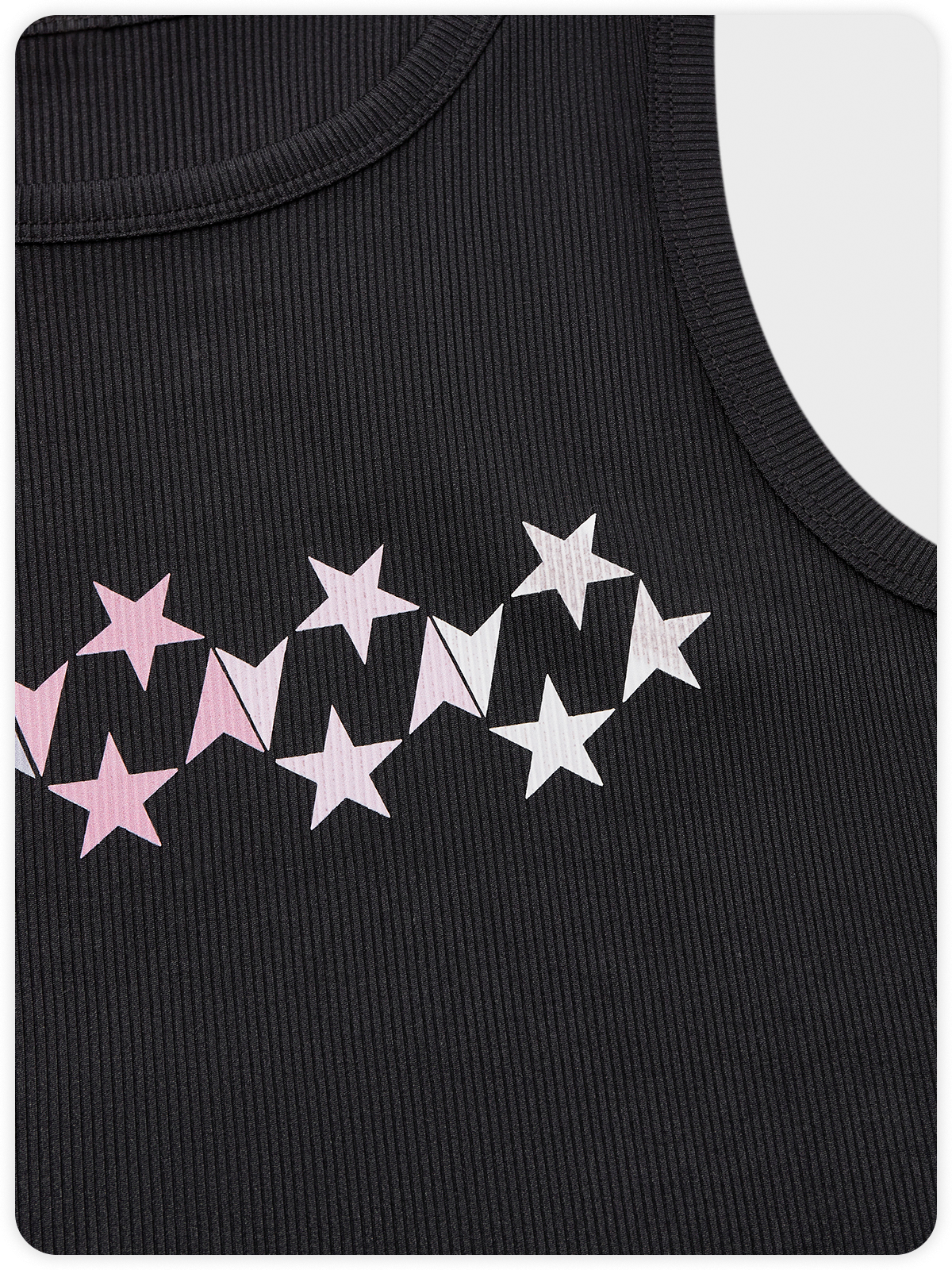 Street Black Gradient Star Basic Top Tank Top & Cami