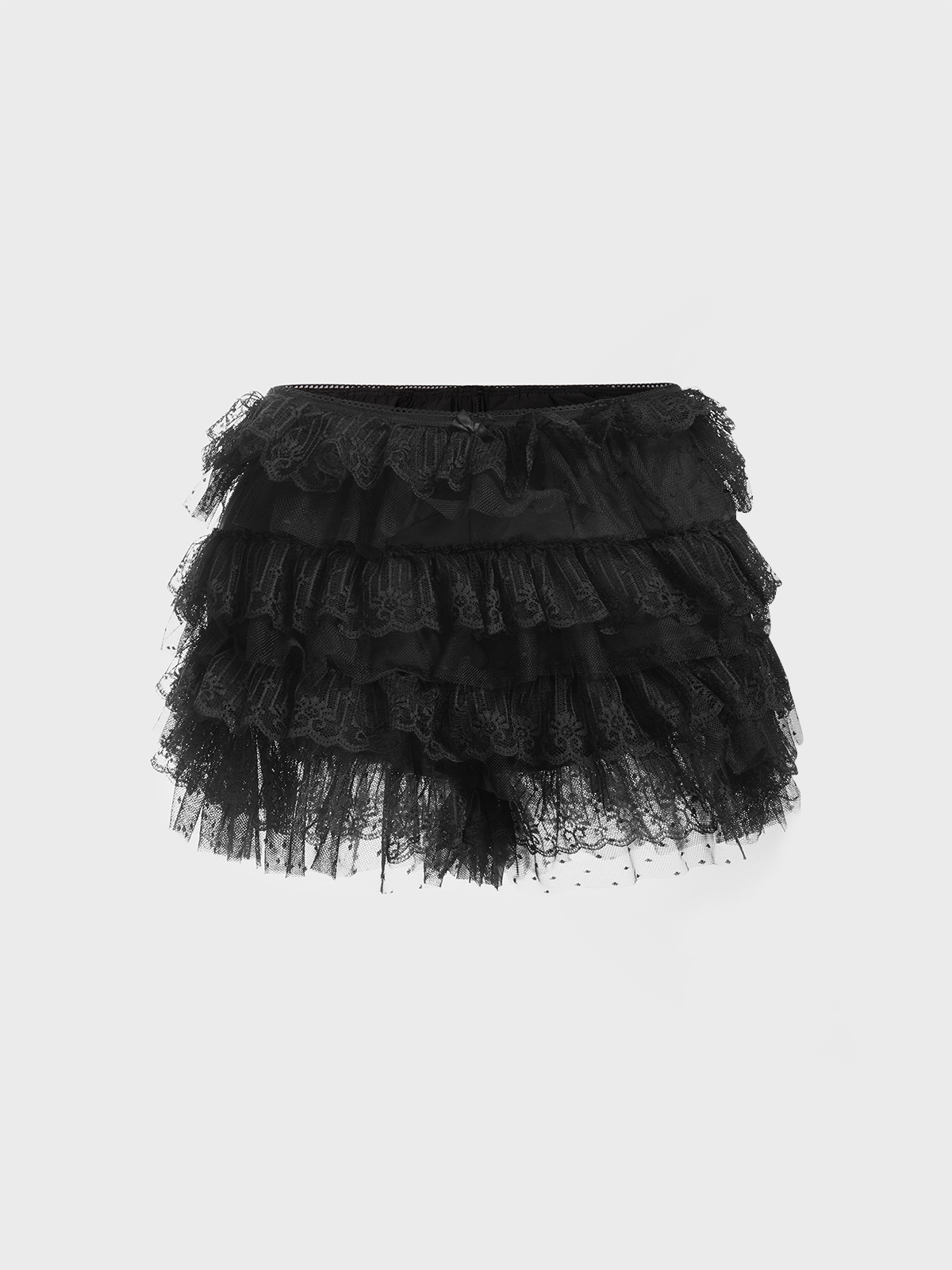 Lace Plain Culottes Shorts