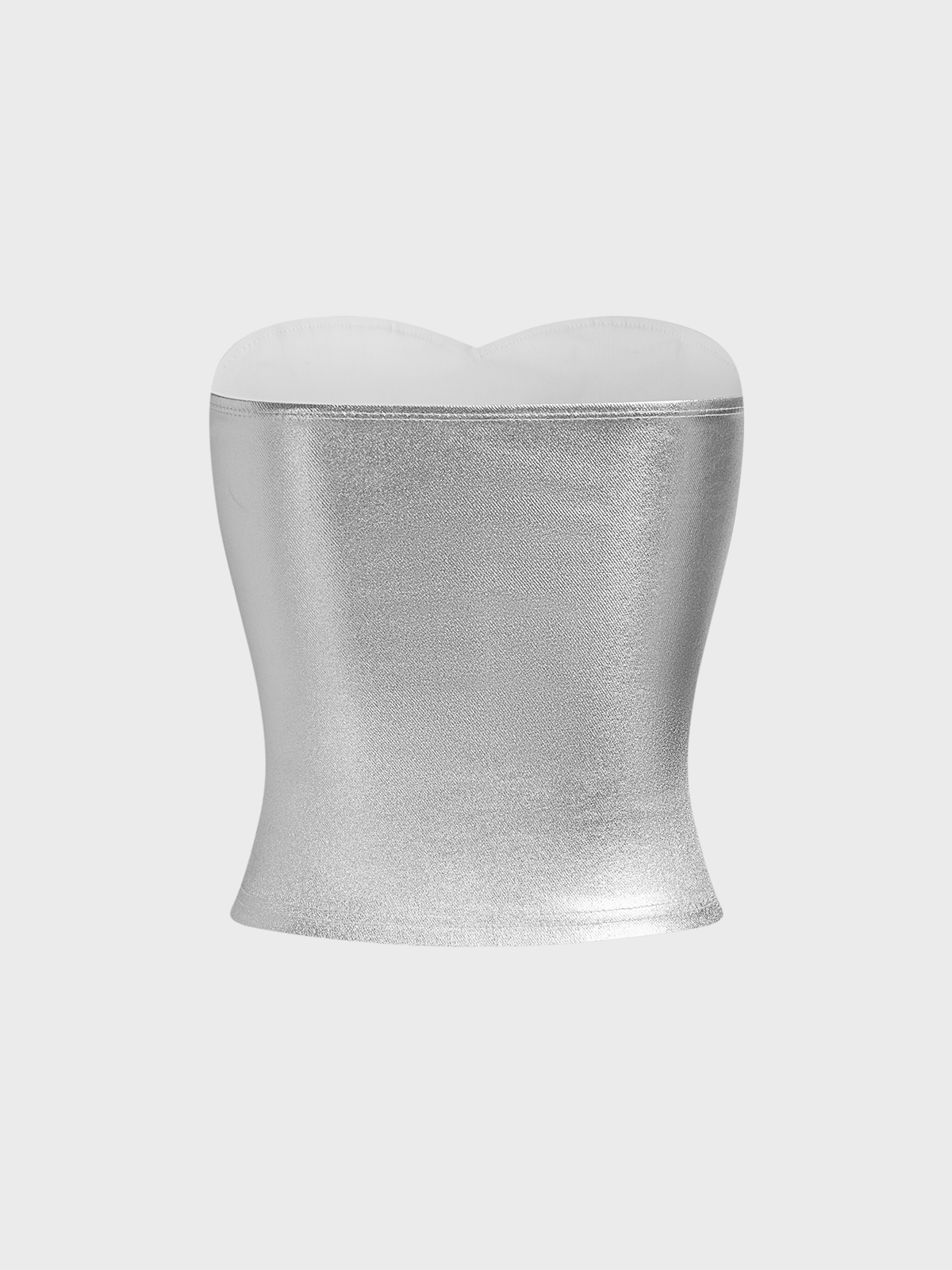 Metallic Strapless Plain Tube Top