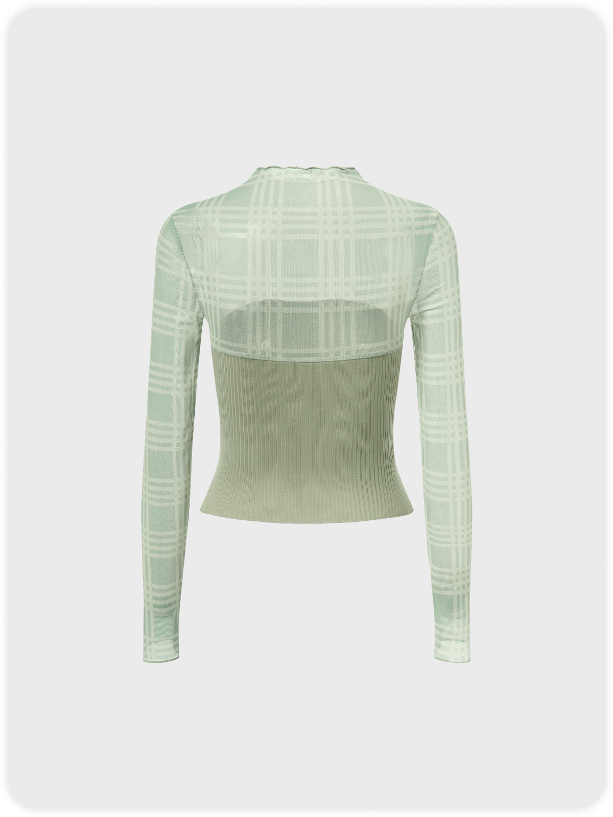 Y2K Green Patchwork Mesh Top T-Shirt