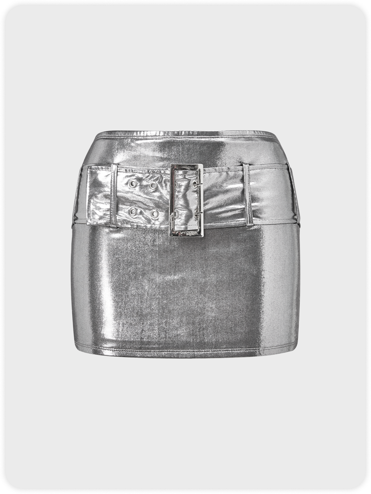 Y2K Gray Metal Belt Party Bottom Skirt