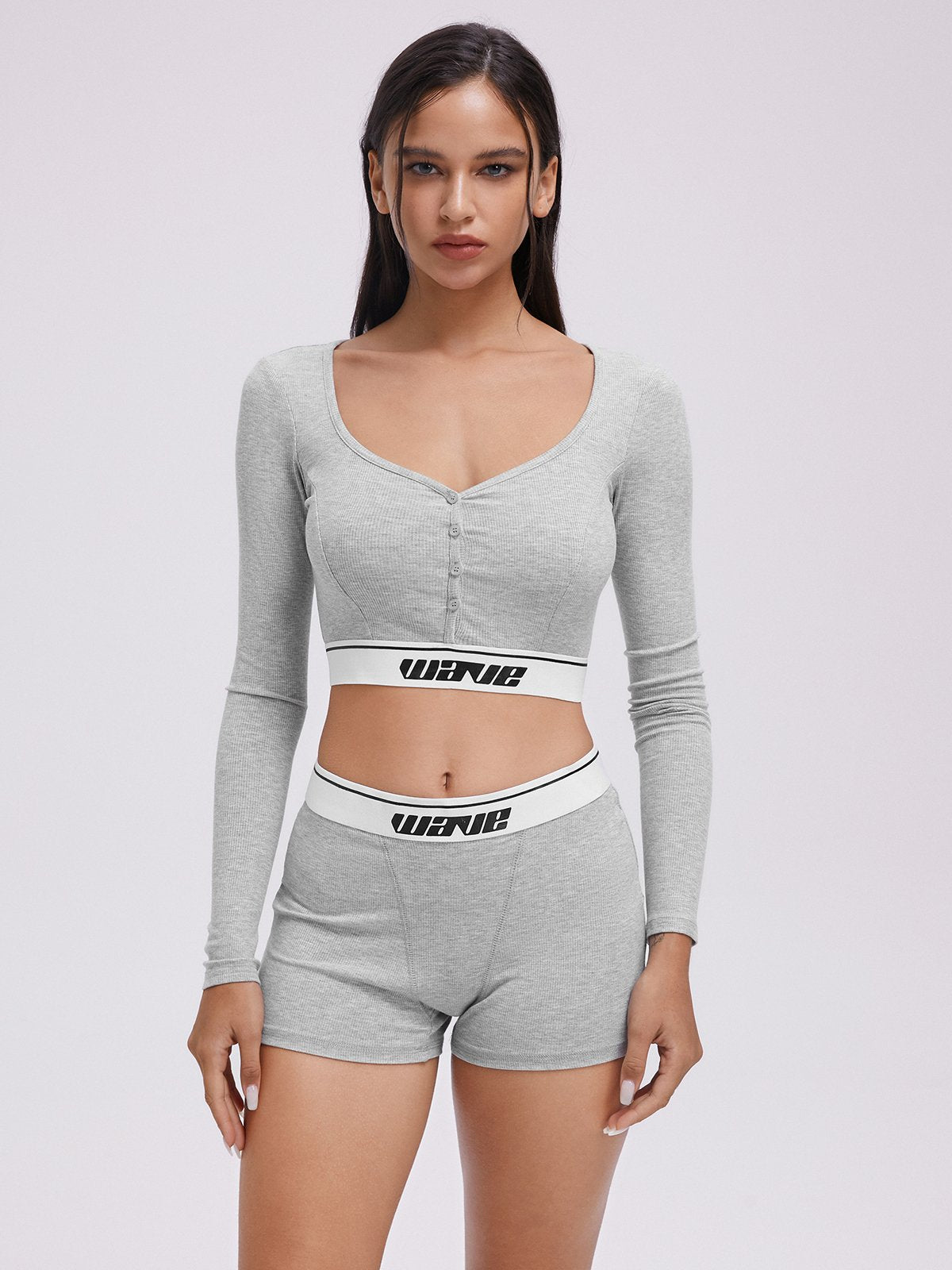 Text Letters Long Sleeve Top With Pants Two-Piece Set