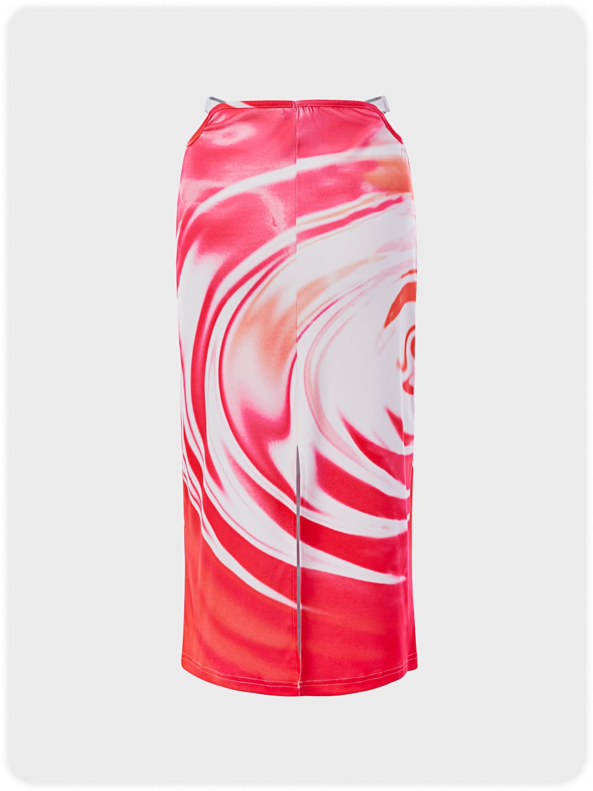 Y2K Light Pink Water Wave Cut Out Bottom Skirt