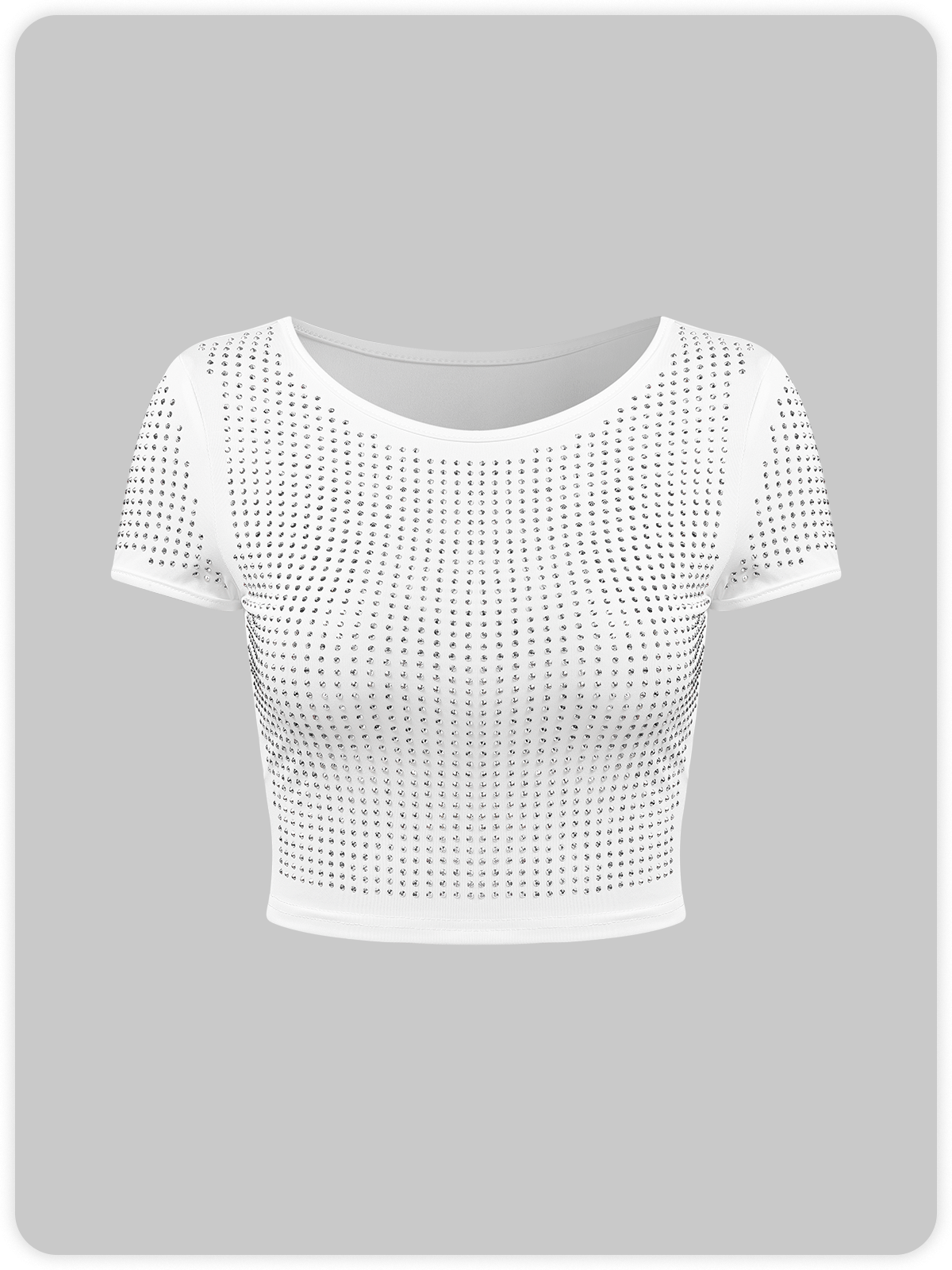 Hotfix Rhinestone Crew Neck Short Sleeve T-Shirt