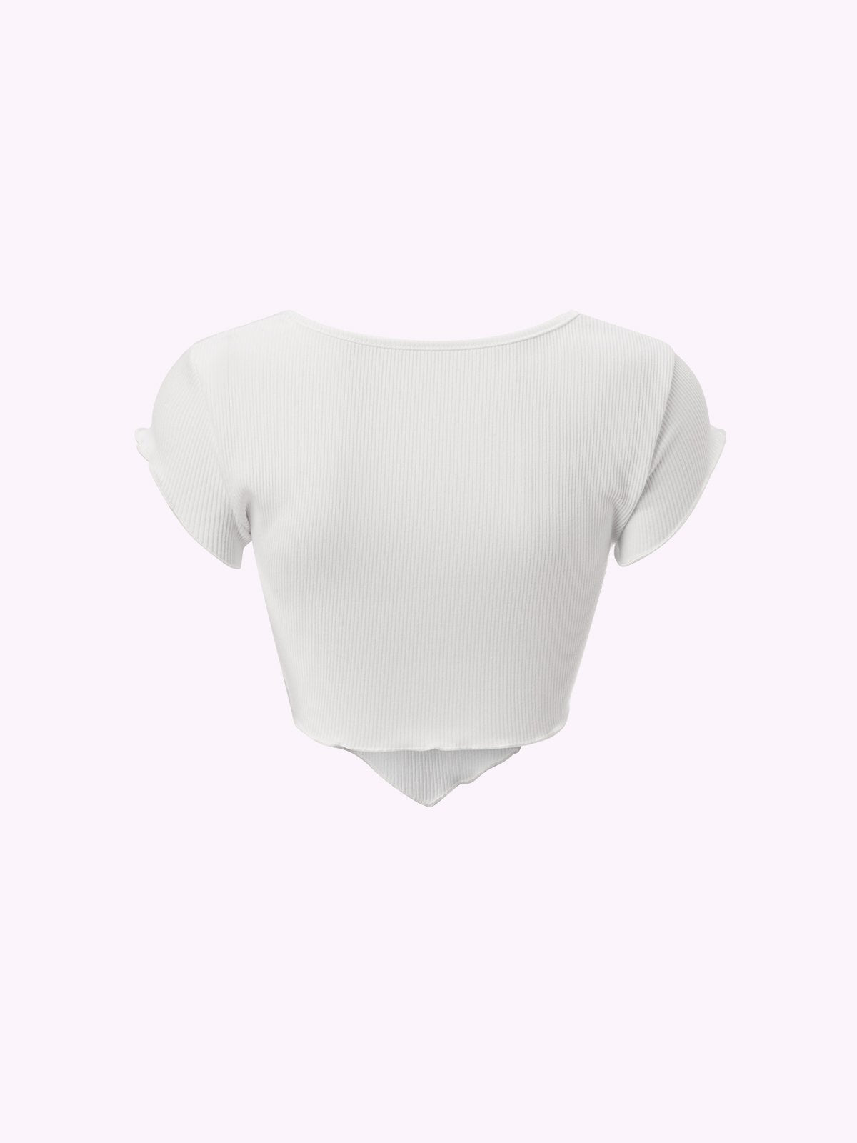 Y2K White Butterfly Square Neck Top T-Shirt