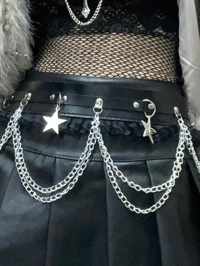 PU Metal Chain Star Belt