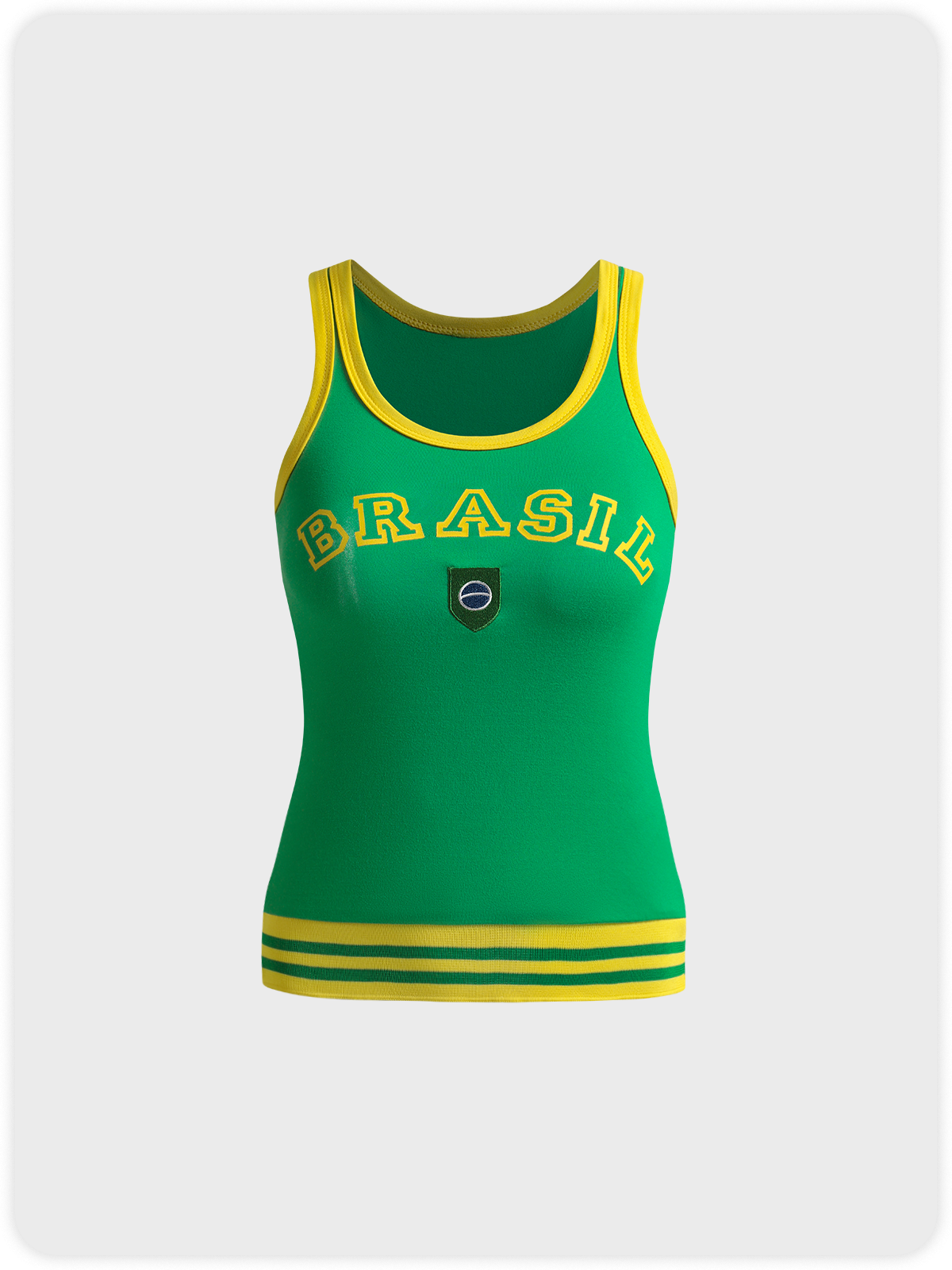 Brasil Crew Neck Color Block Tank Top