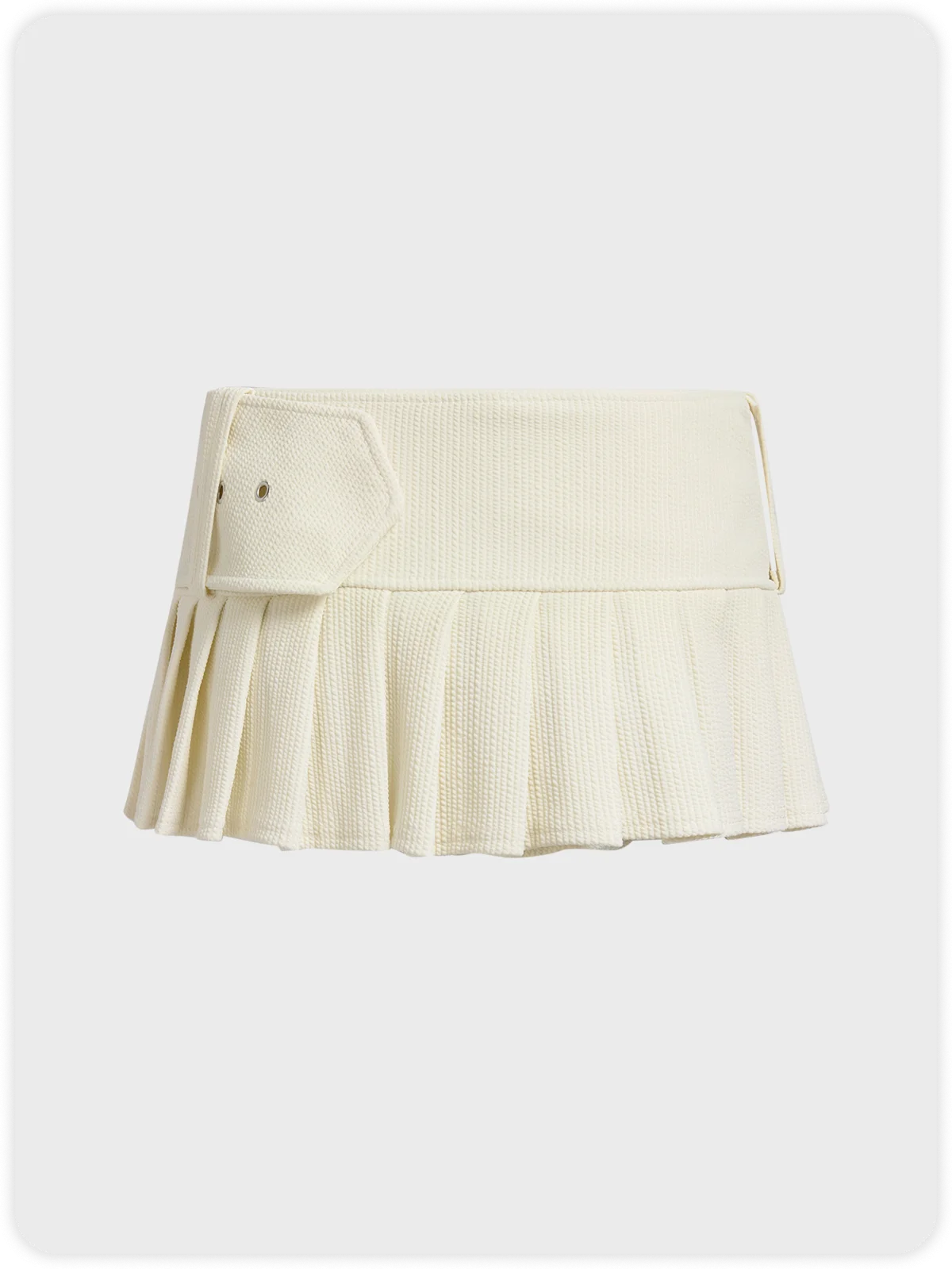 Plain Pleated Short Skirt