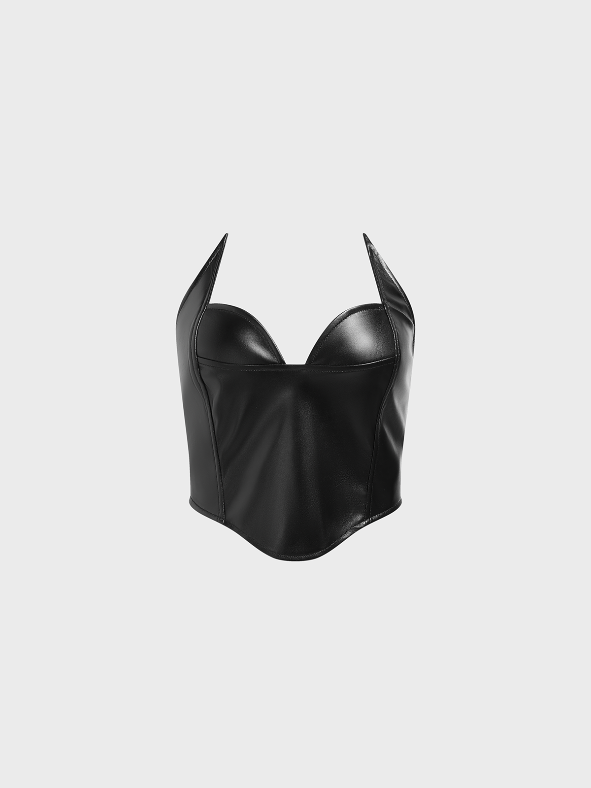 PU Strapless Plain Tube Top