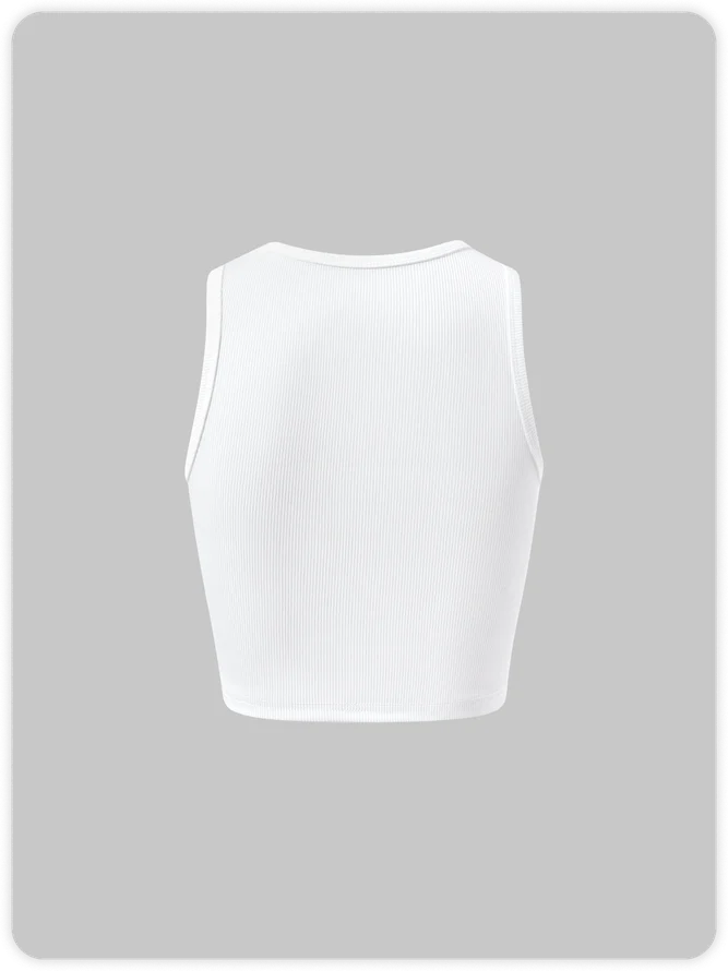 Y2k White Animals Star Basic Top Tank Top & Cami