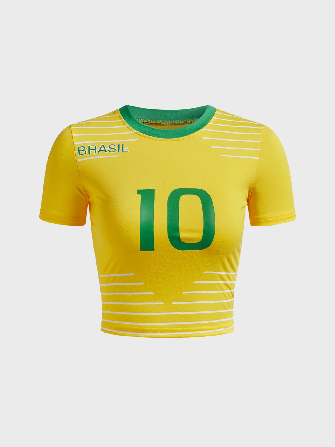 Brasil Crew Neck Color Block Short Sleeve T-Shirt