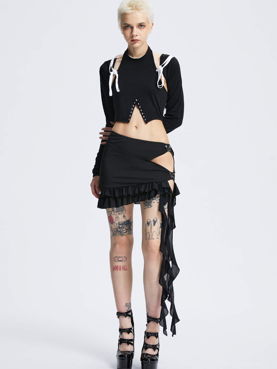 Y2k Black Bottom Skirt