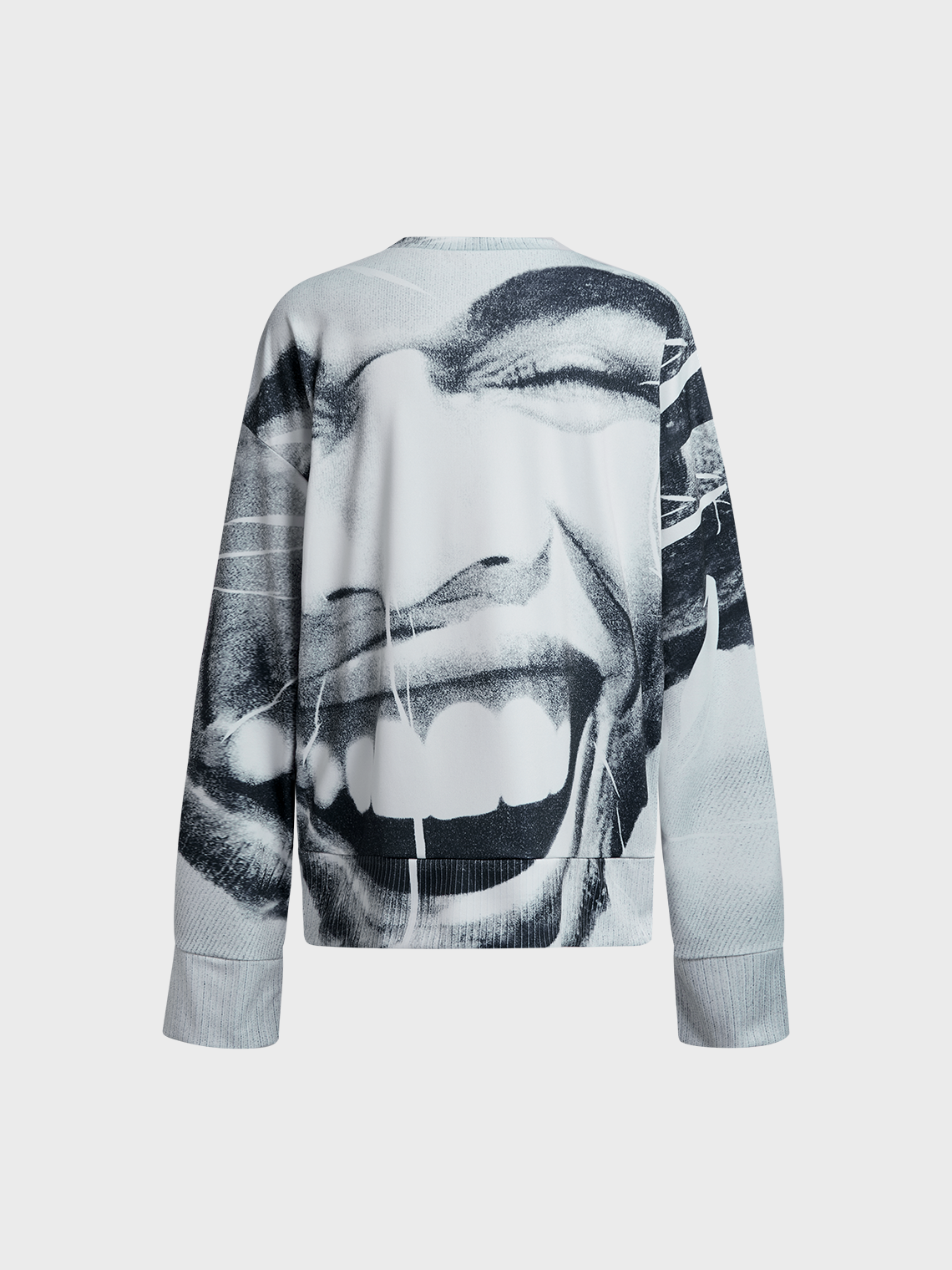 Crew Neck Face Long Sleeve Sweatshirt