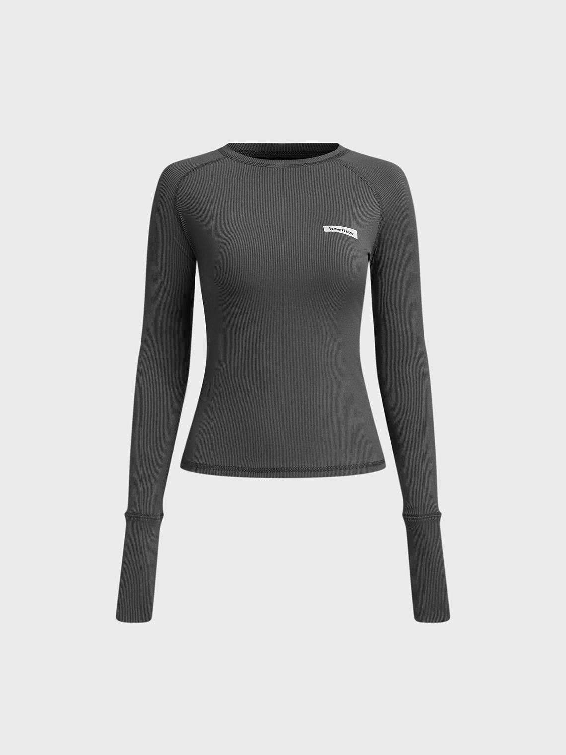 Activewear Long Sleeve Plain Top With Pants Two-Piece Set