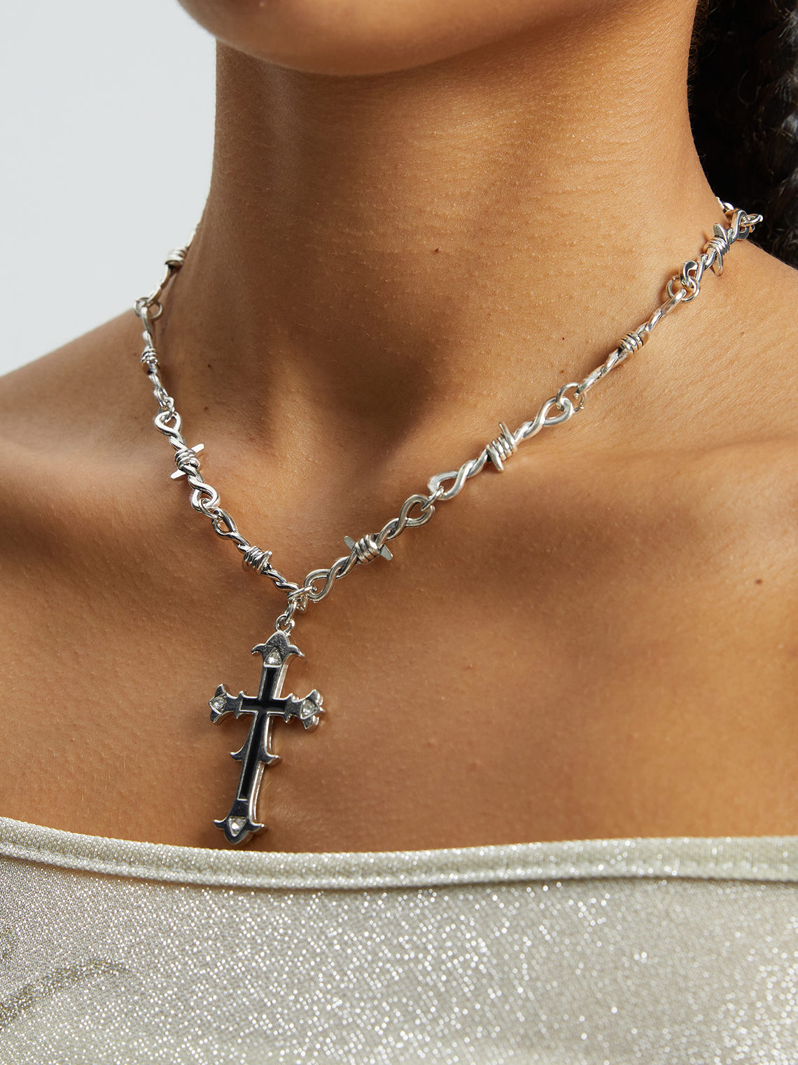 Metal Cross Necklace