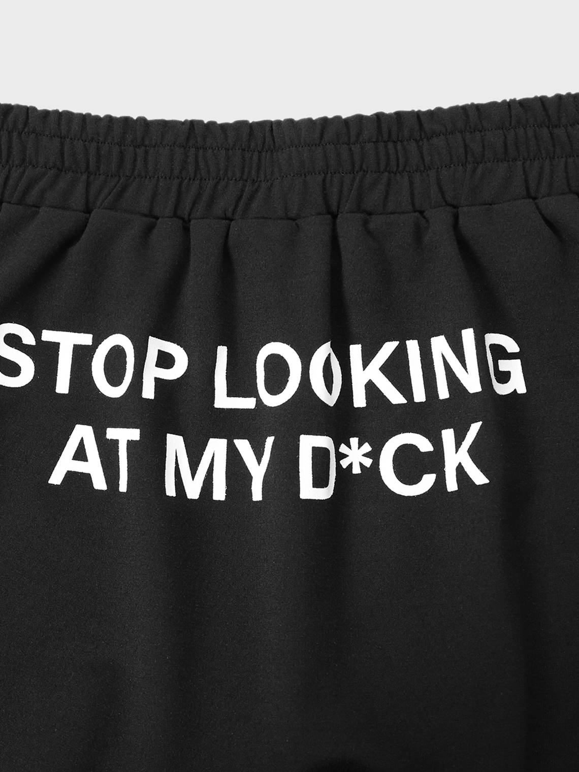 Y2k Black Text letters Basic Bottom Shorts