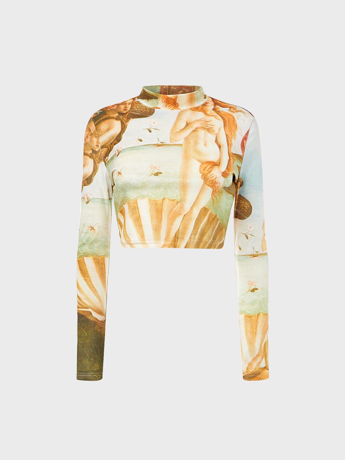 Y2K Multicolor Long Sleeves Figure Top T-Shirt