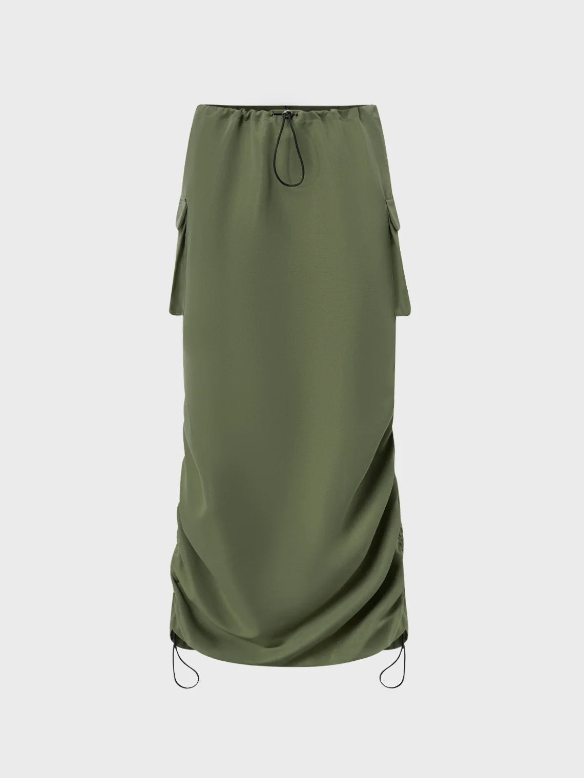 Street Green Drawstring Ockets Cargo Bottom Skirt