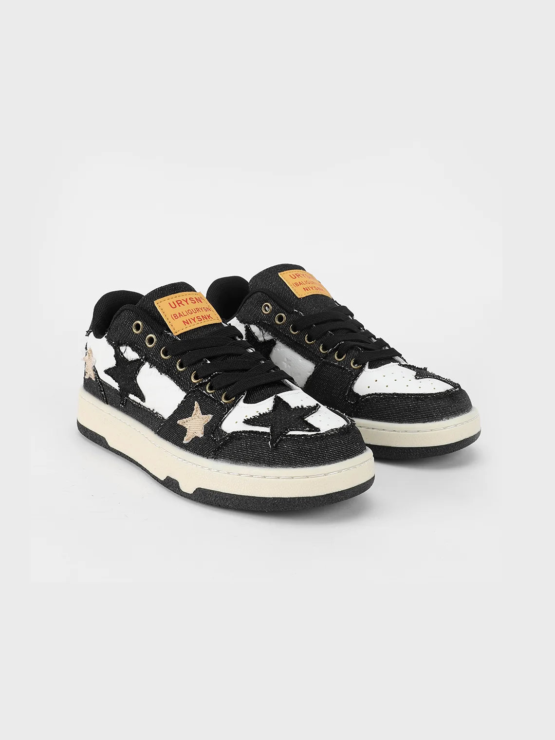 Star Pattern Lace Up  Low Top Canvas Shoes