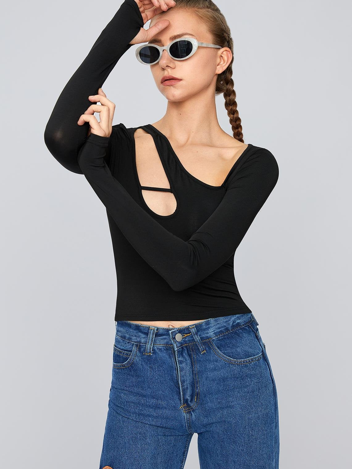 Casual Black Top T-Shirt