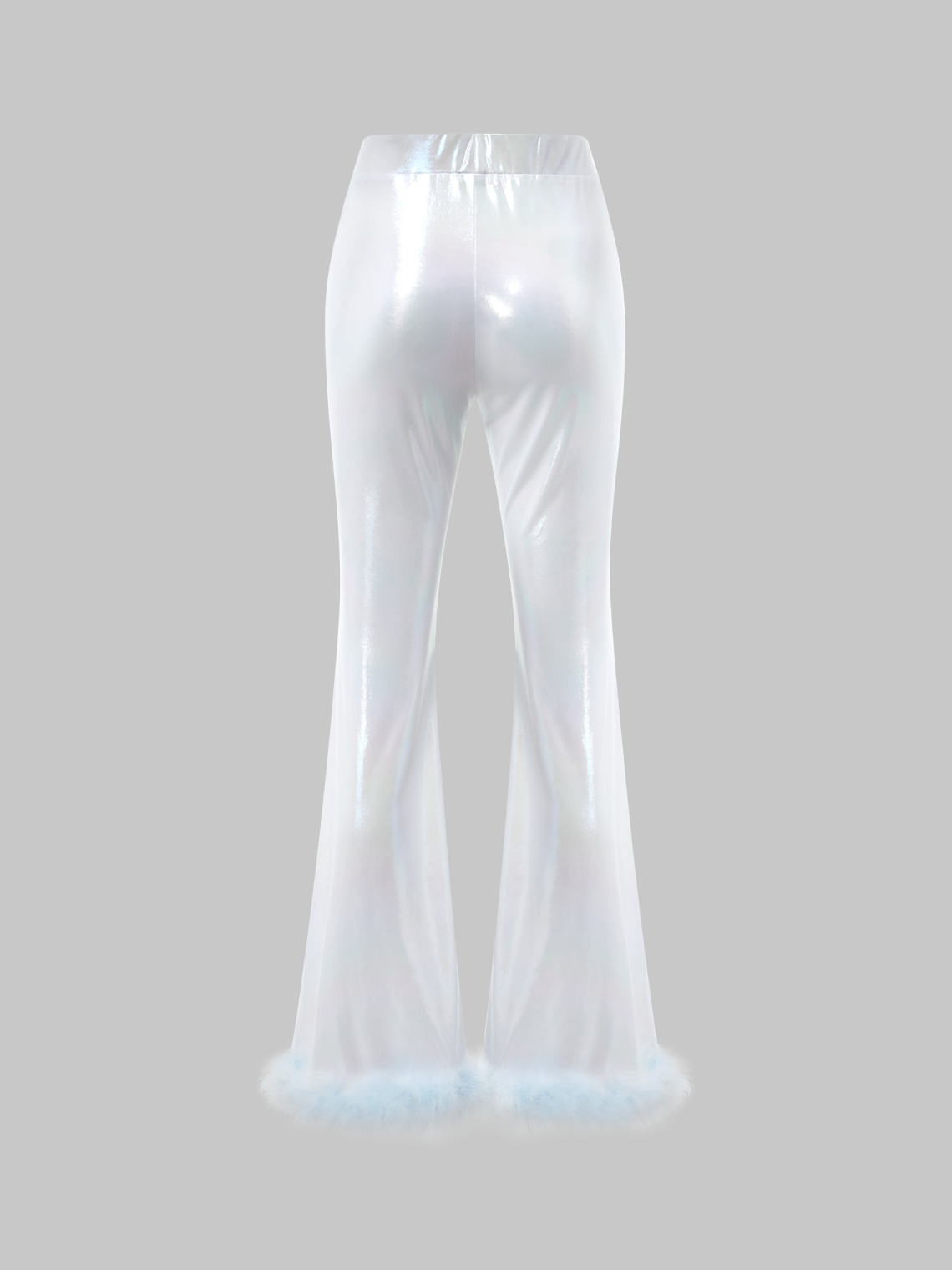 Y2K White Glitter Sherpa Bottom Pants