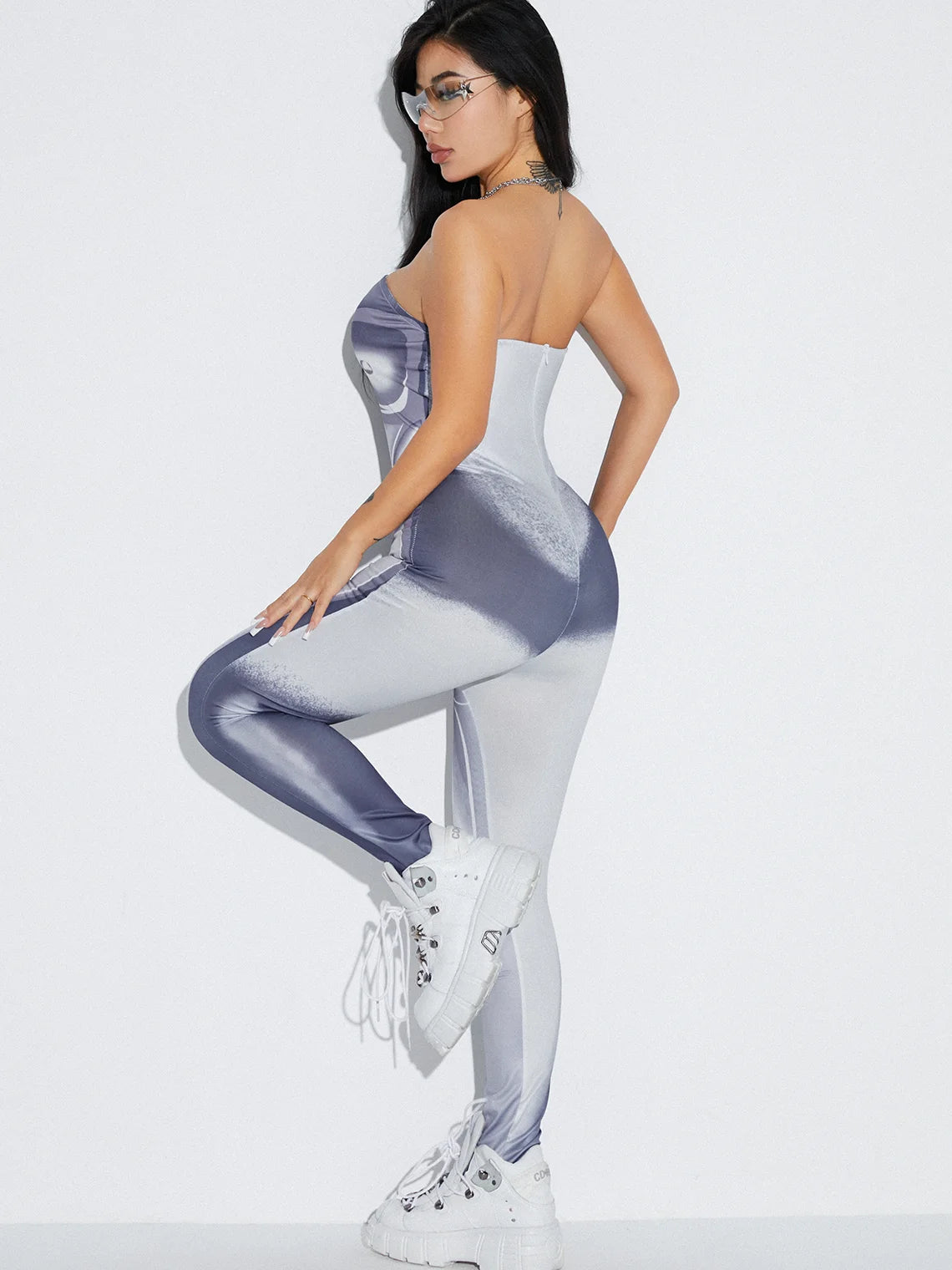 Strapless Human Body Tube Jumpsuit