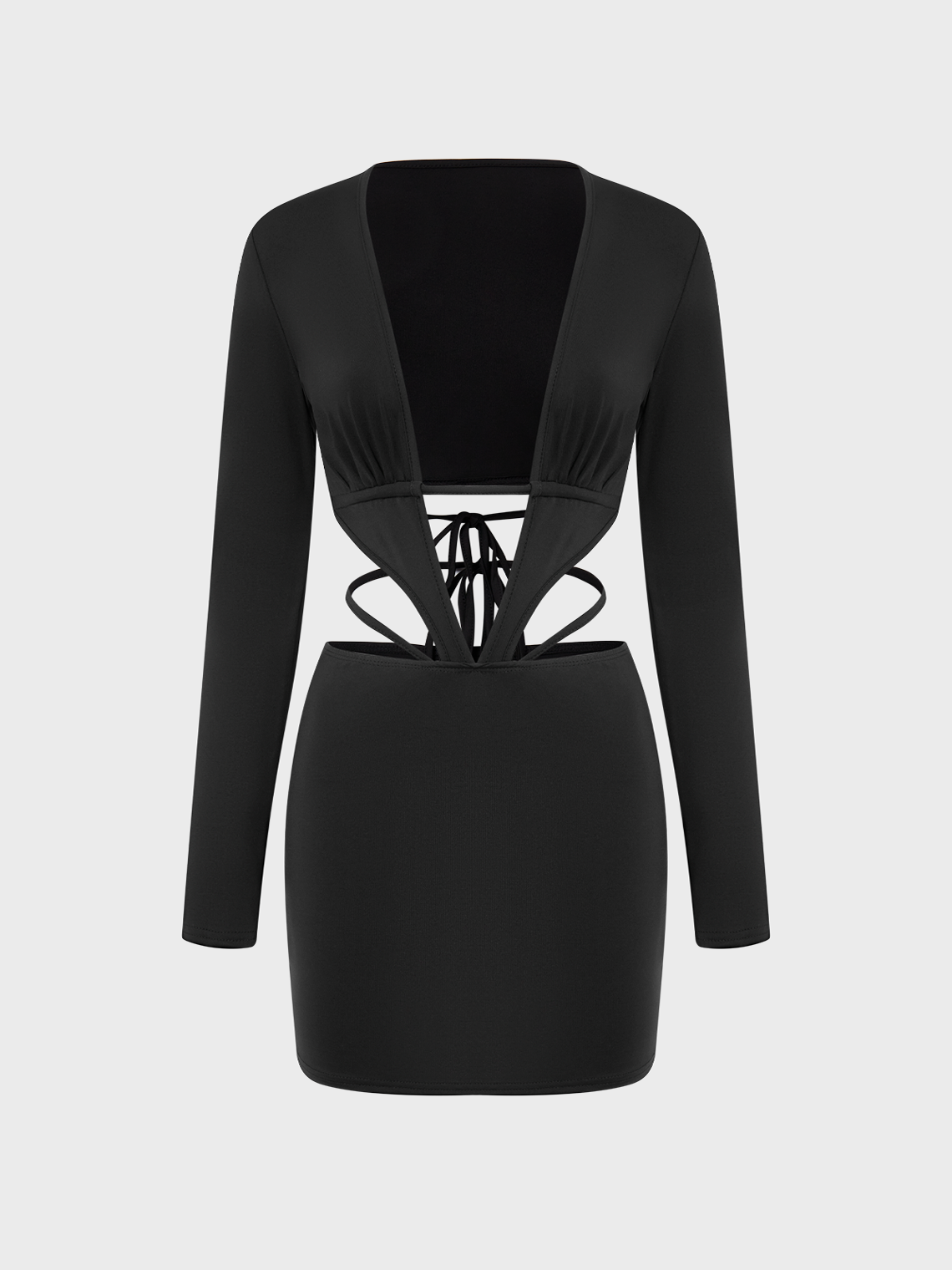 Street Black Cut Out Dress Mini Dress