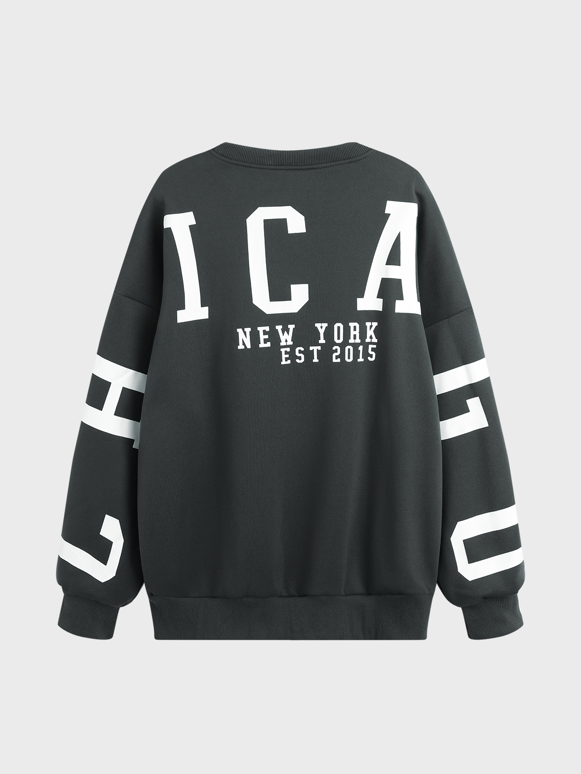 Crew Neck Text Letters Long Sleeve Sweatshirt