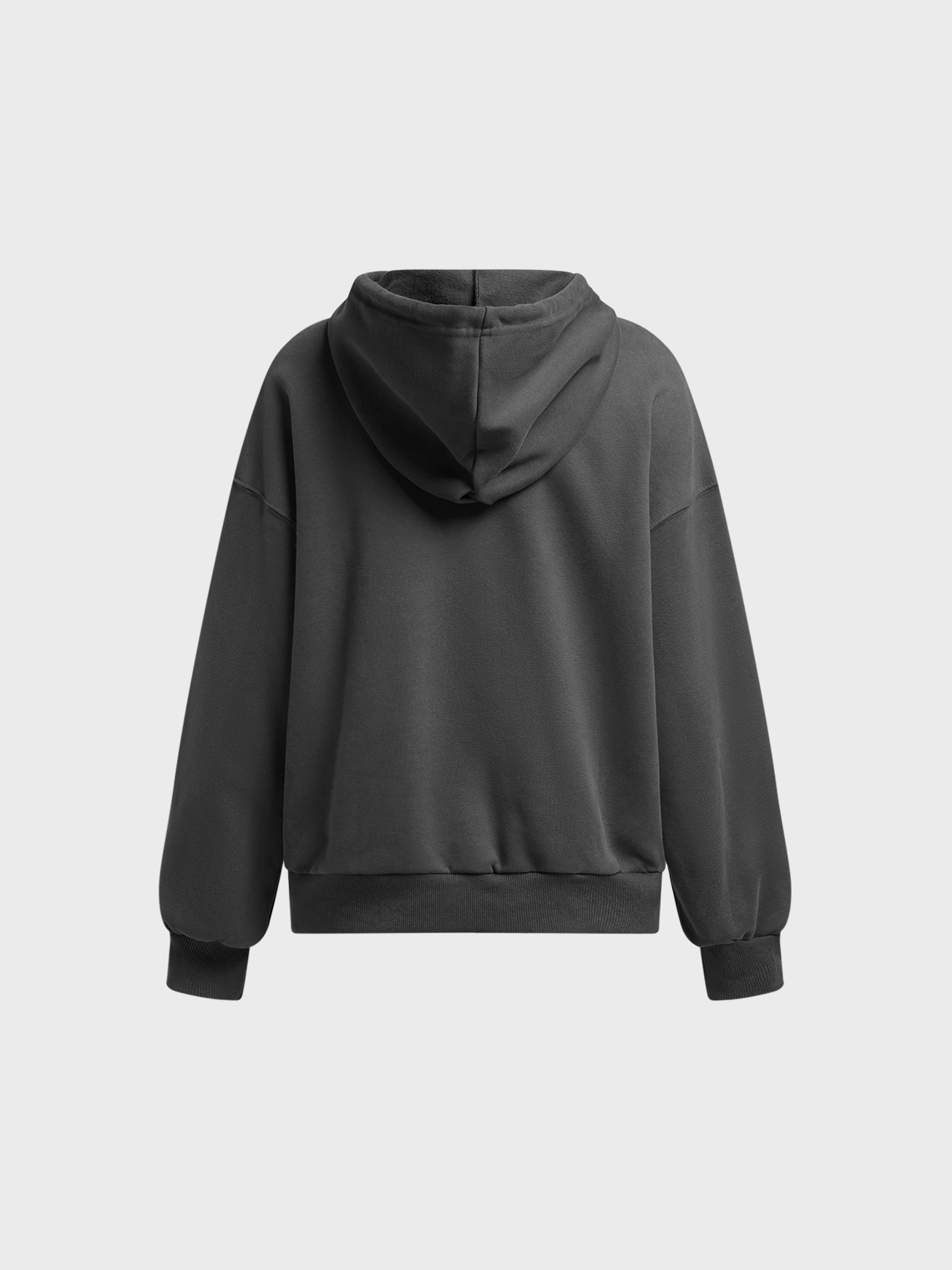 Crew Neck Plain Pocket Long Sleeve Hoodie