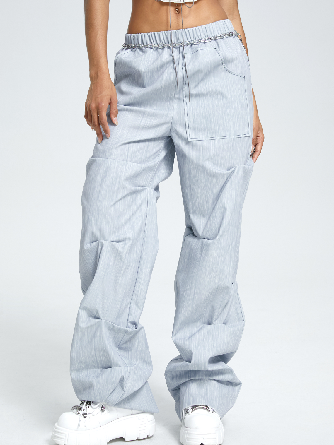 Street Gray Wrinkle Bottom Pants