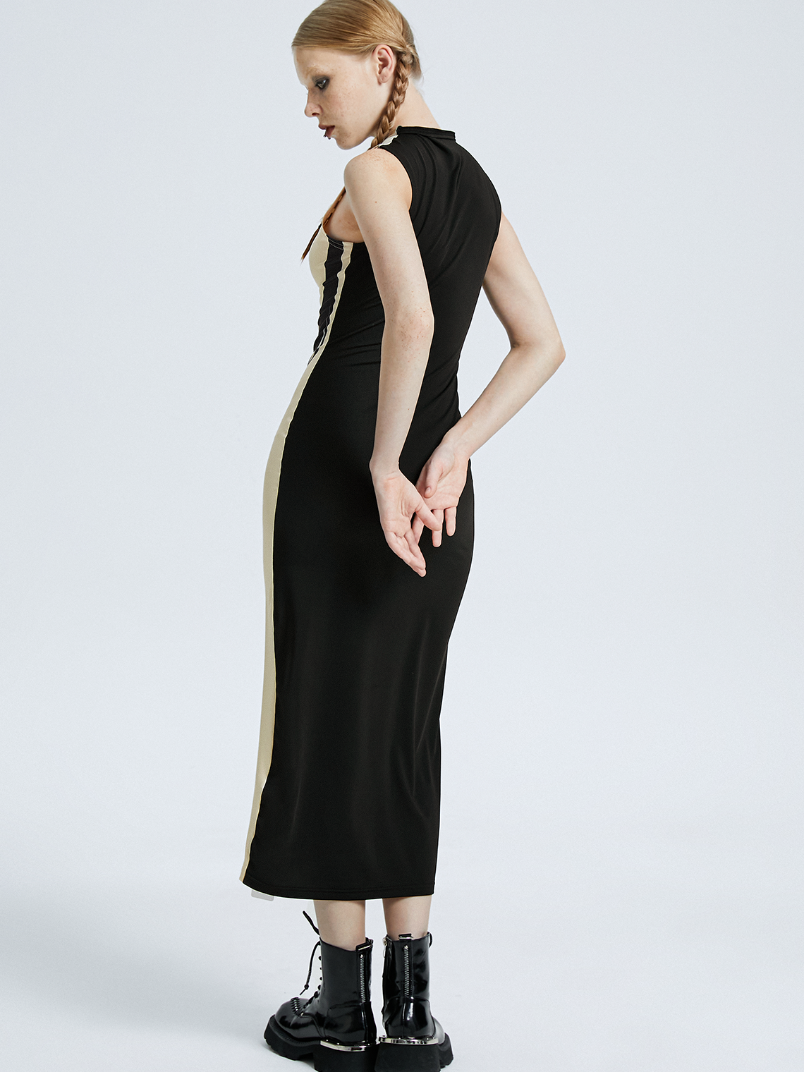 Crew Neck Human Body Sleeveless Maxi Dress