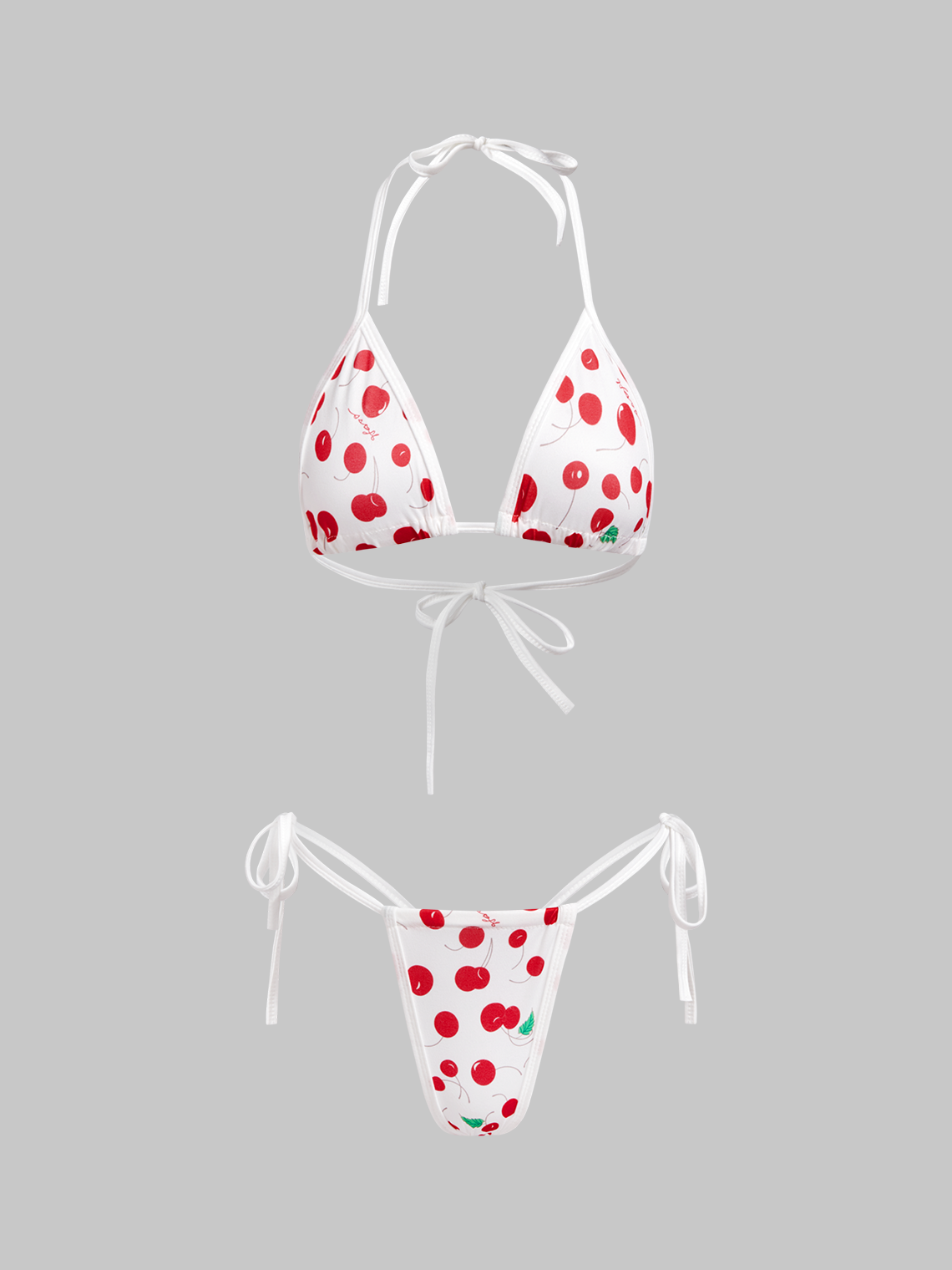 Cherry Halter Bikini Set