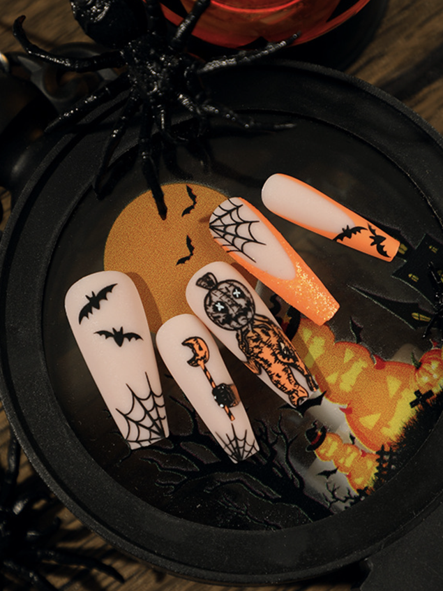 Halloween 24pcs Nails,With Glue