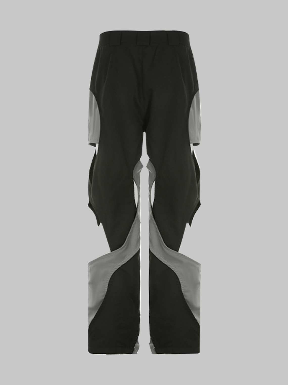 Street Gray Color block Cut out Bottom Pants