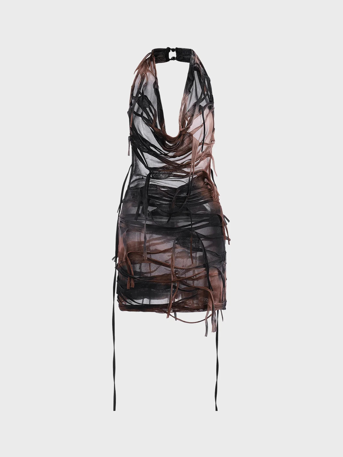 Backless Halter Tie Dye Sleeveless Short Dress