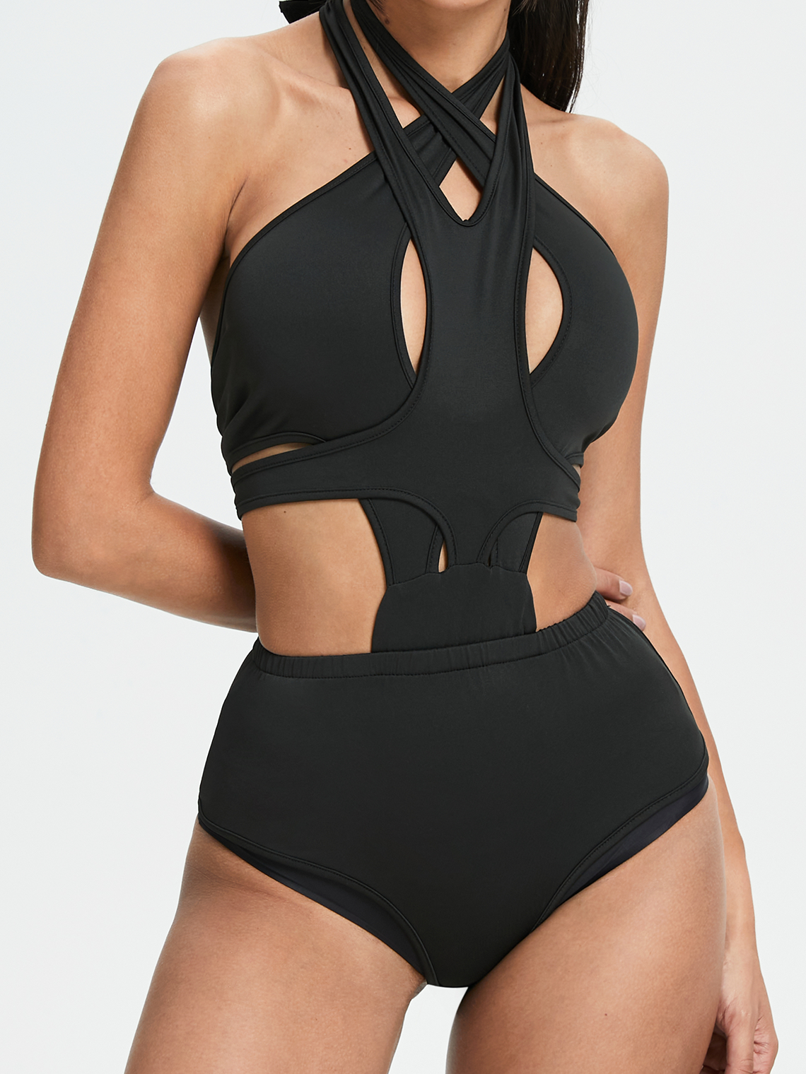 Street Black Cut out Bodysuit