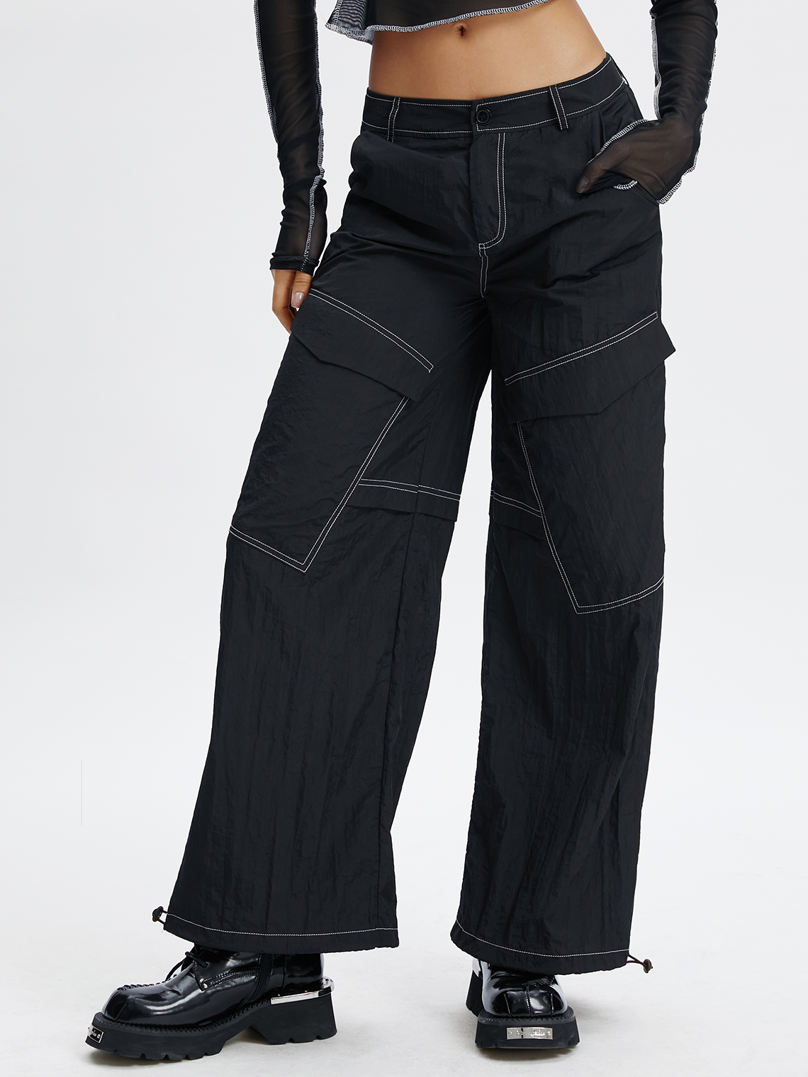 Plain Loose Street Cargo Pants