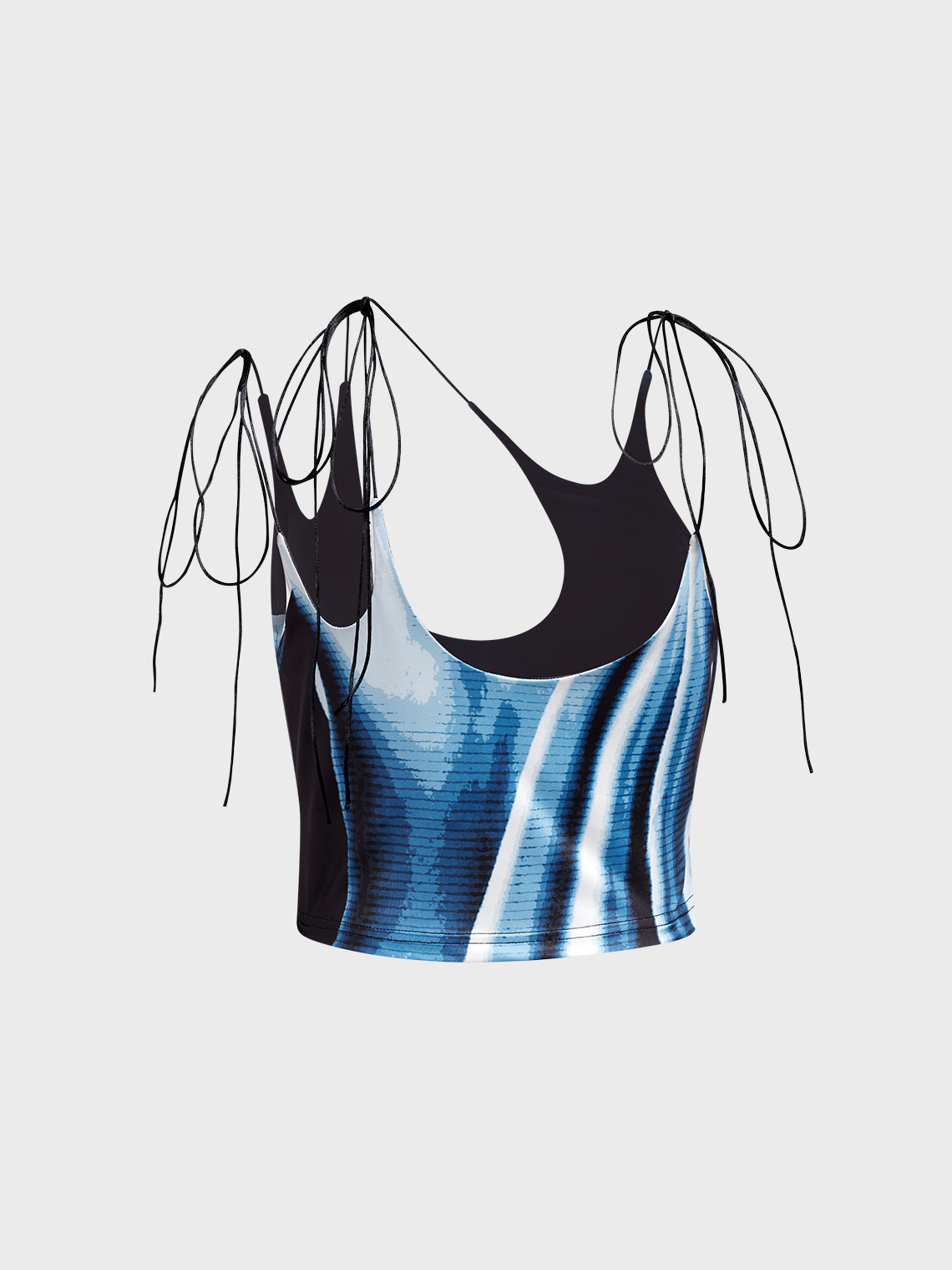 Asymmetrical Spaghetti Human Body Crop Top