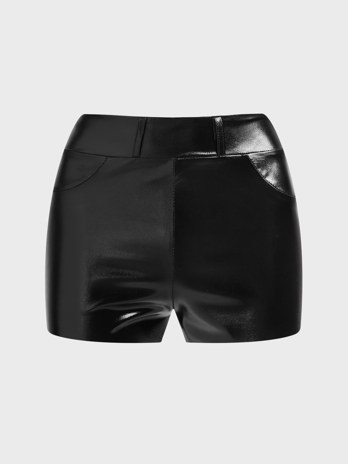 Street Black Leather Bottom Shorts