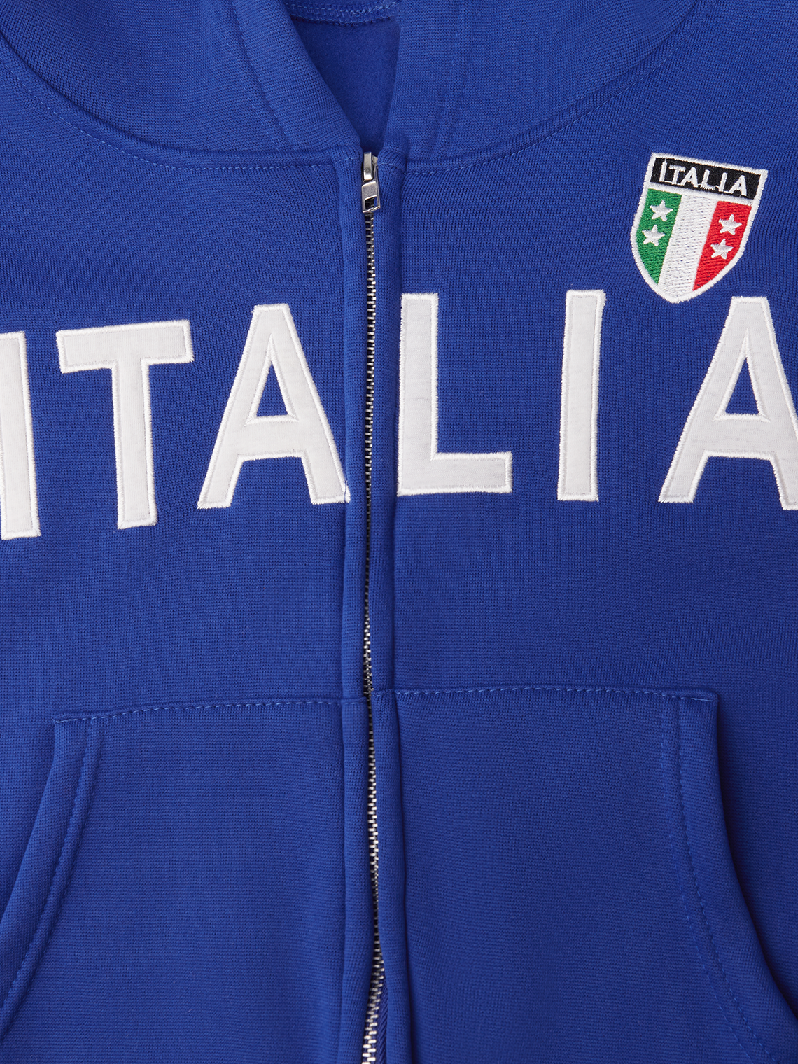 Italia Zipper Text Letters Long Sleeve Hoodie