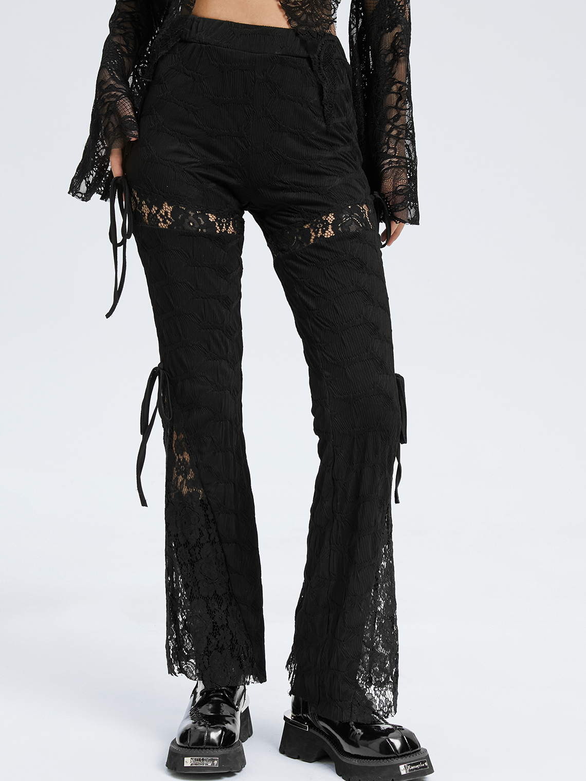 Jacquard Bell-Bottomtrousers Pants