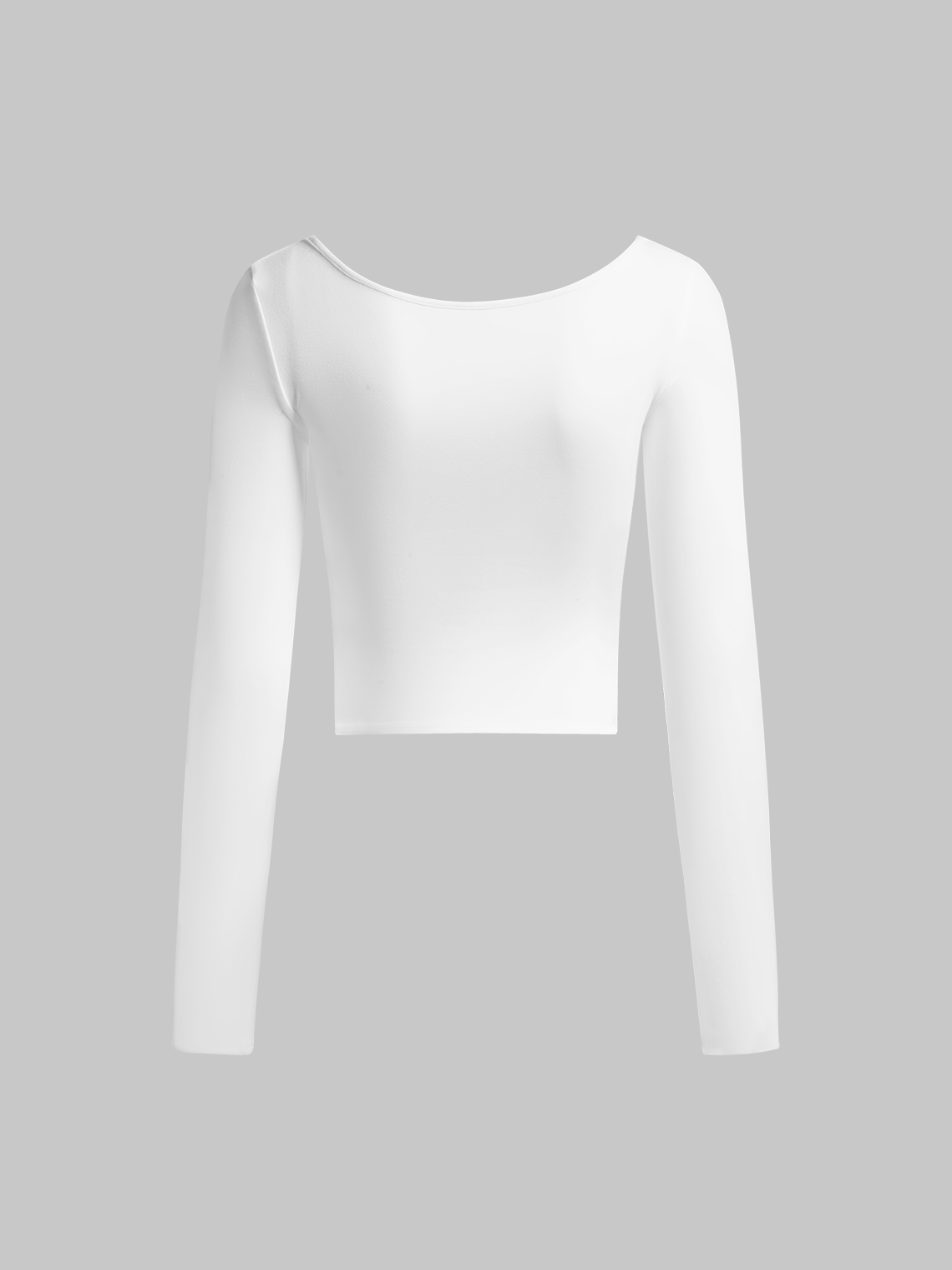 Square Neck Plain Long Sleeve T-Shirt