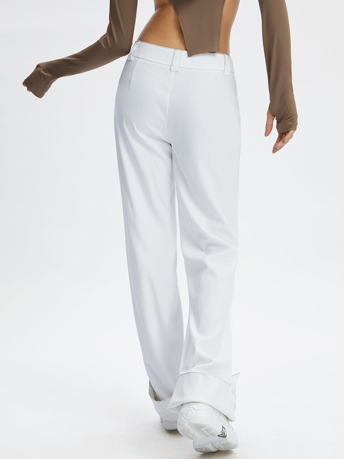 Twill Lace Up Plain Cargo Pants