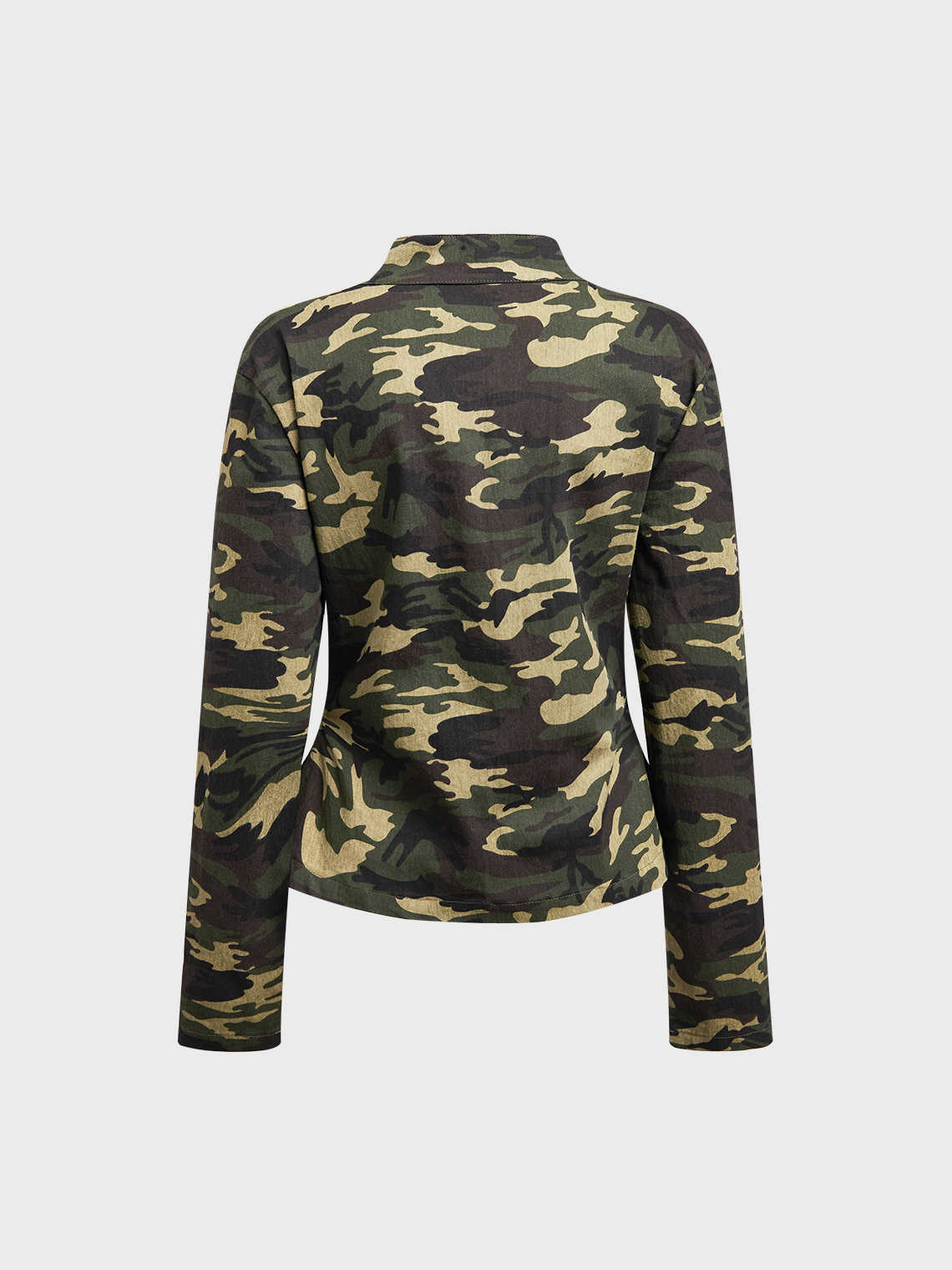 Jersey Notched Camo Long Sleeve Jacket