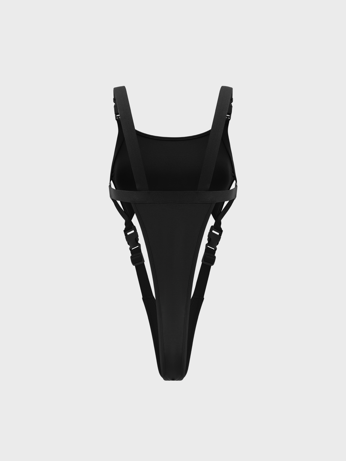 Street Black Body print Buckle Cyberpunk Bodysuit