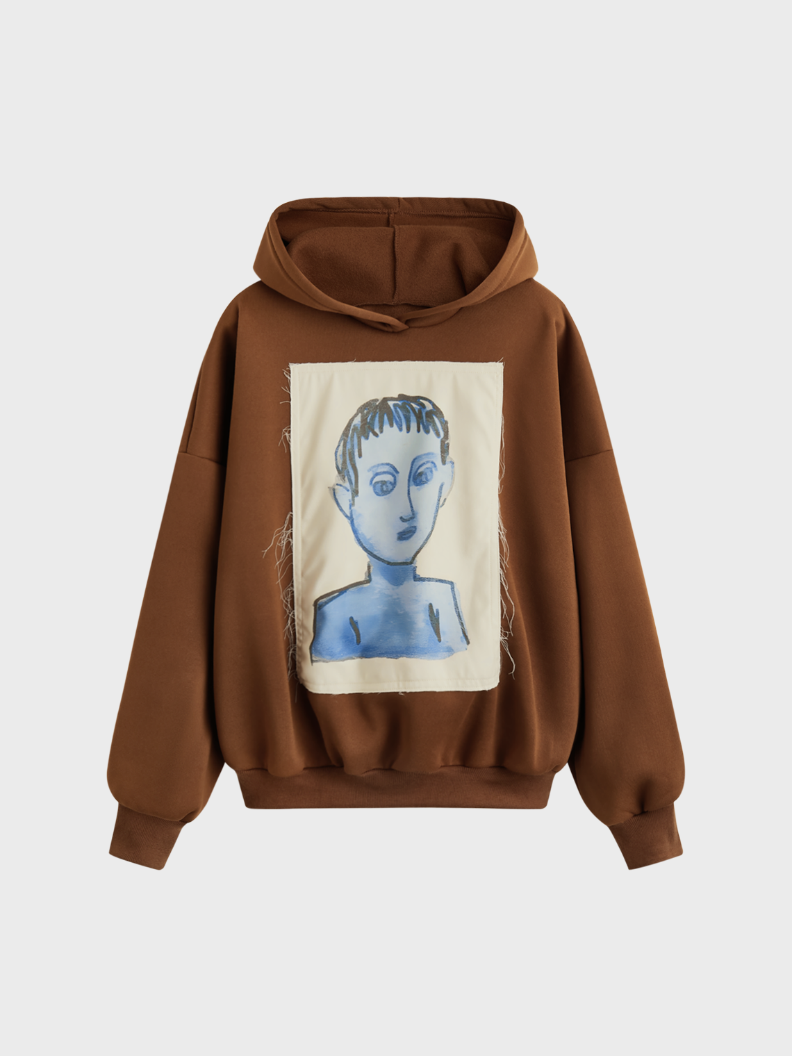 Figure Plain Long Sleeve Hoodie