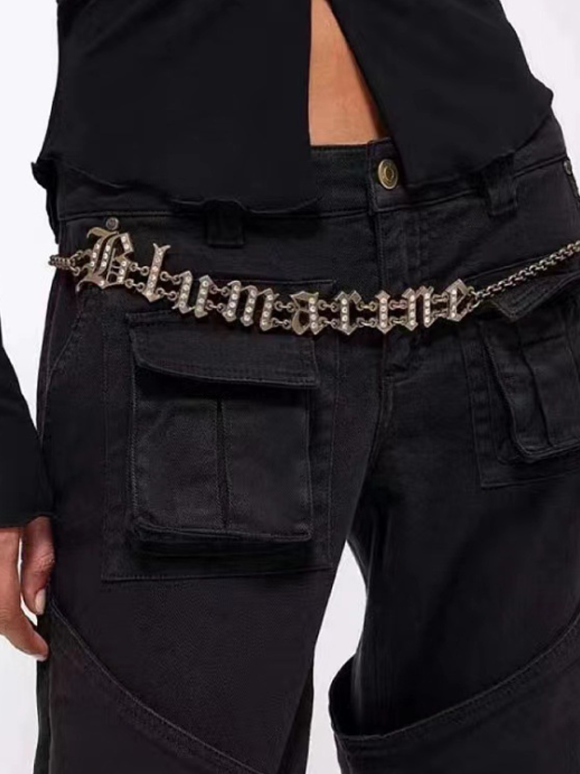 Metal Text Letters Waist Chain