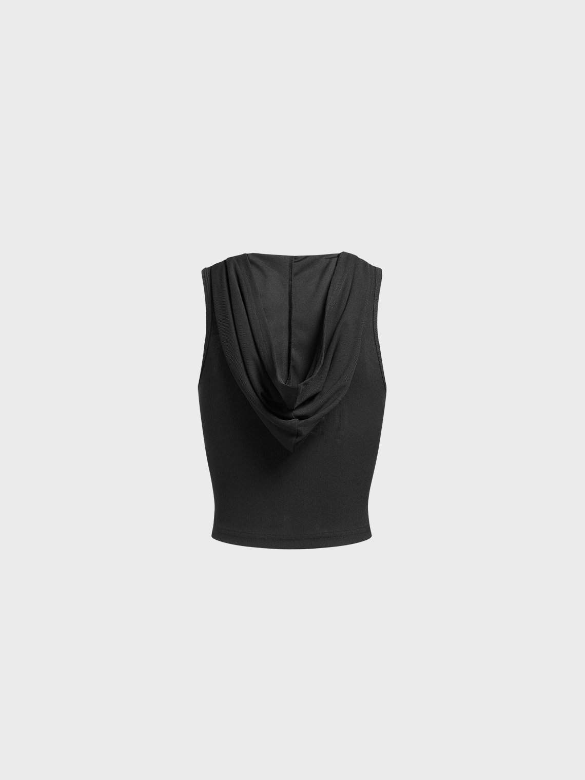 Cut Out Hooded Plain Tank Top