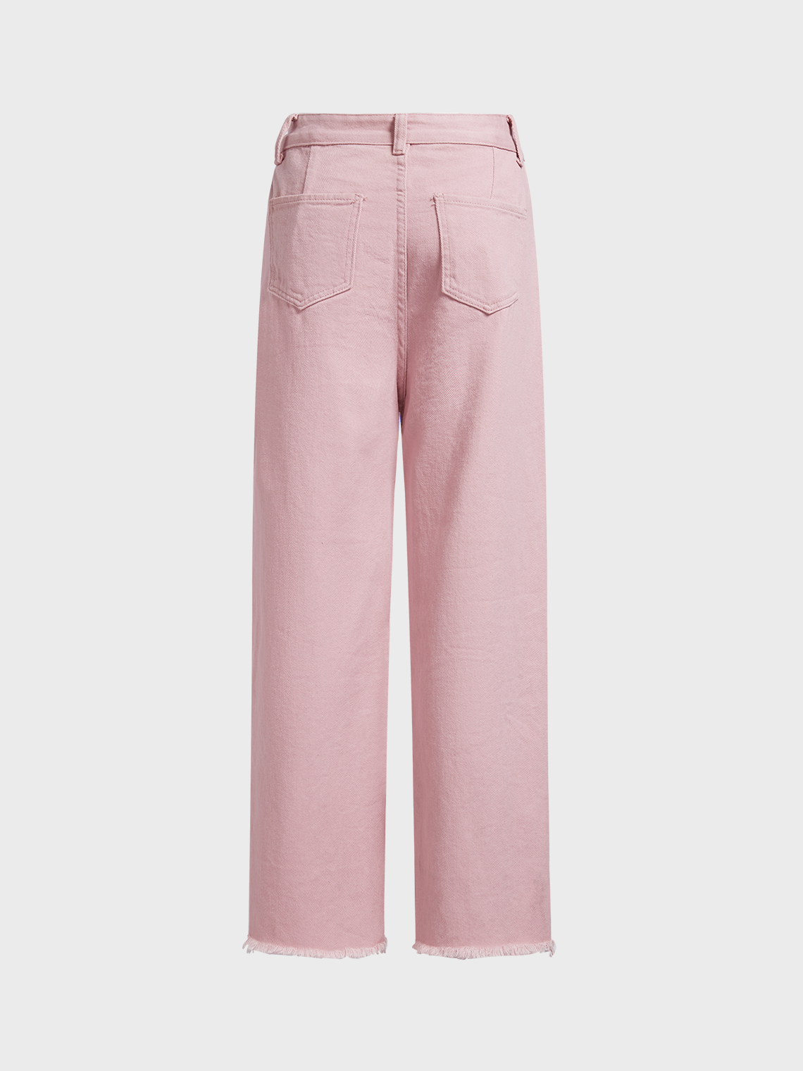 Cotton Contrast Stitching Straight Pants