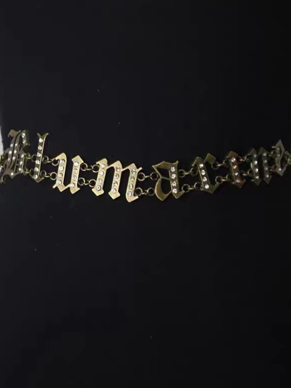 Metal Text Letters Waist Chain